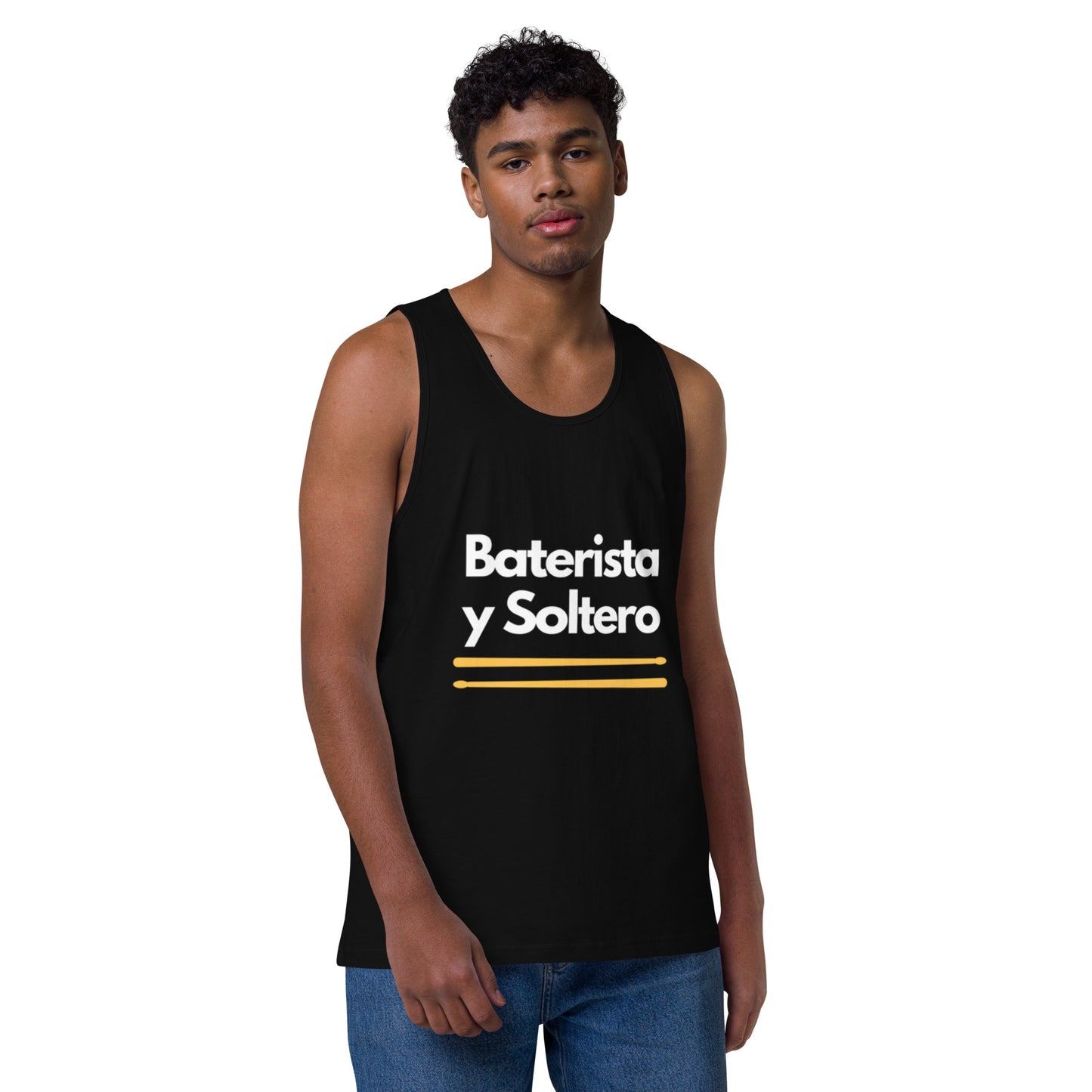 Camiseta Baterista y soltero de tirantes premium hombre
