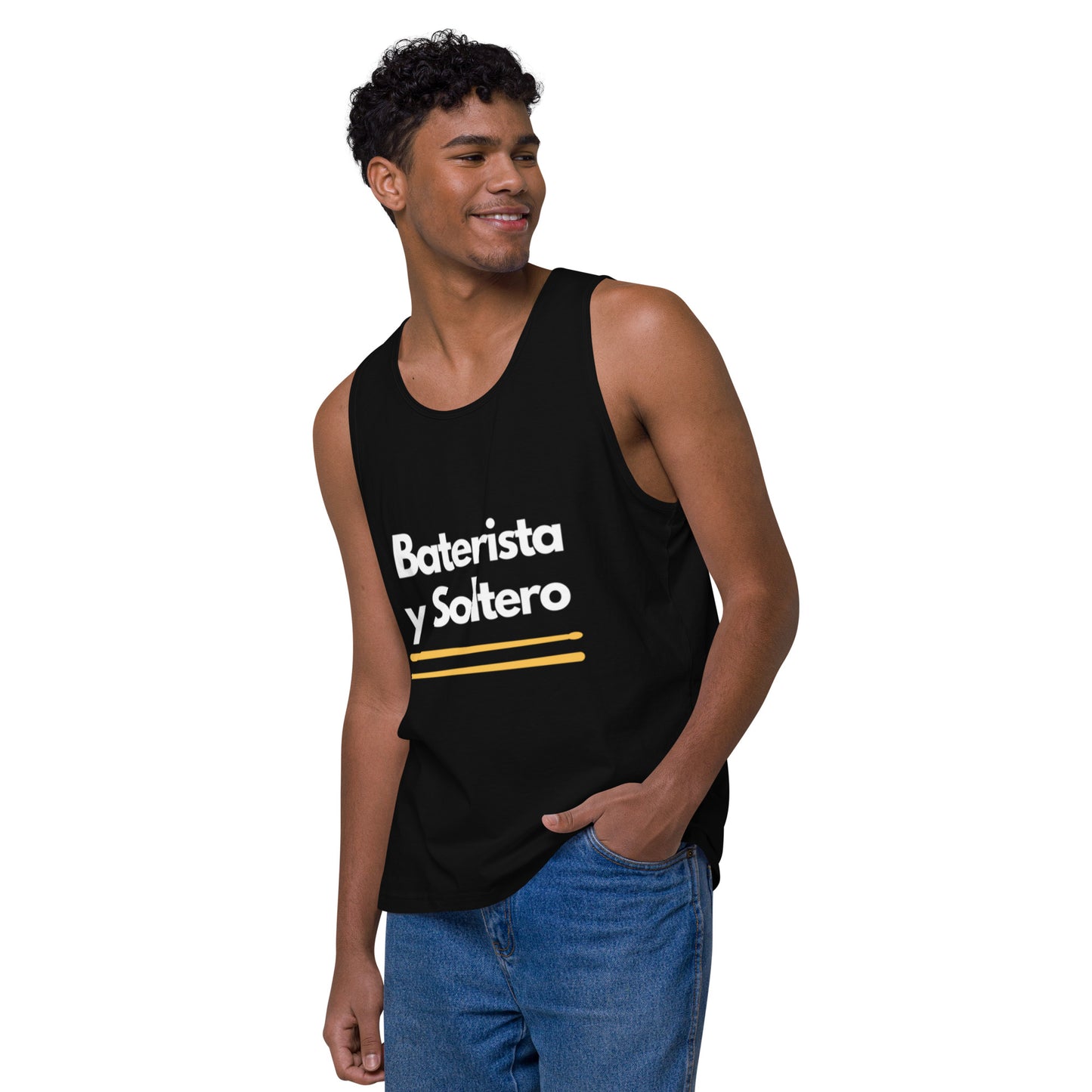 Camiseta Baterista y soltero de tirantes premium hombre