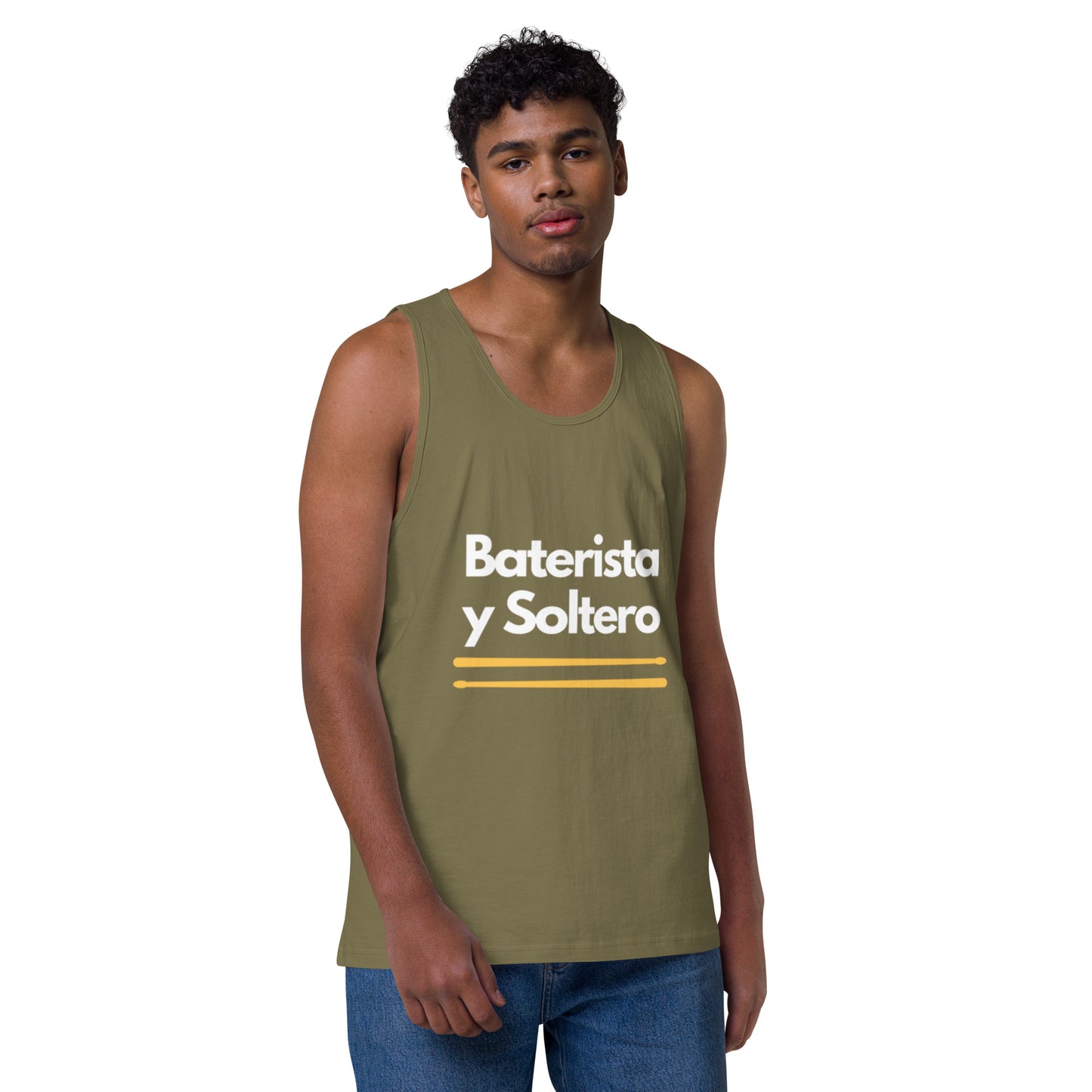 Camiseta Baterista y soltero de tirantes premium hombre