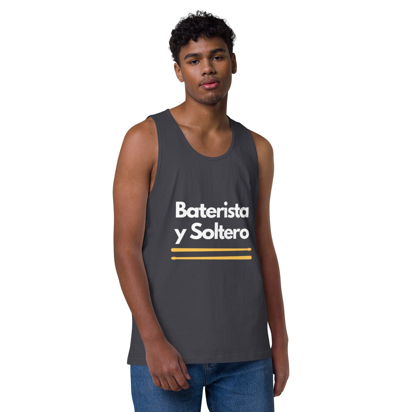Camiseta Baterista y soltero de tirantes premium hombre