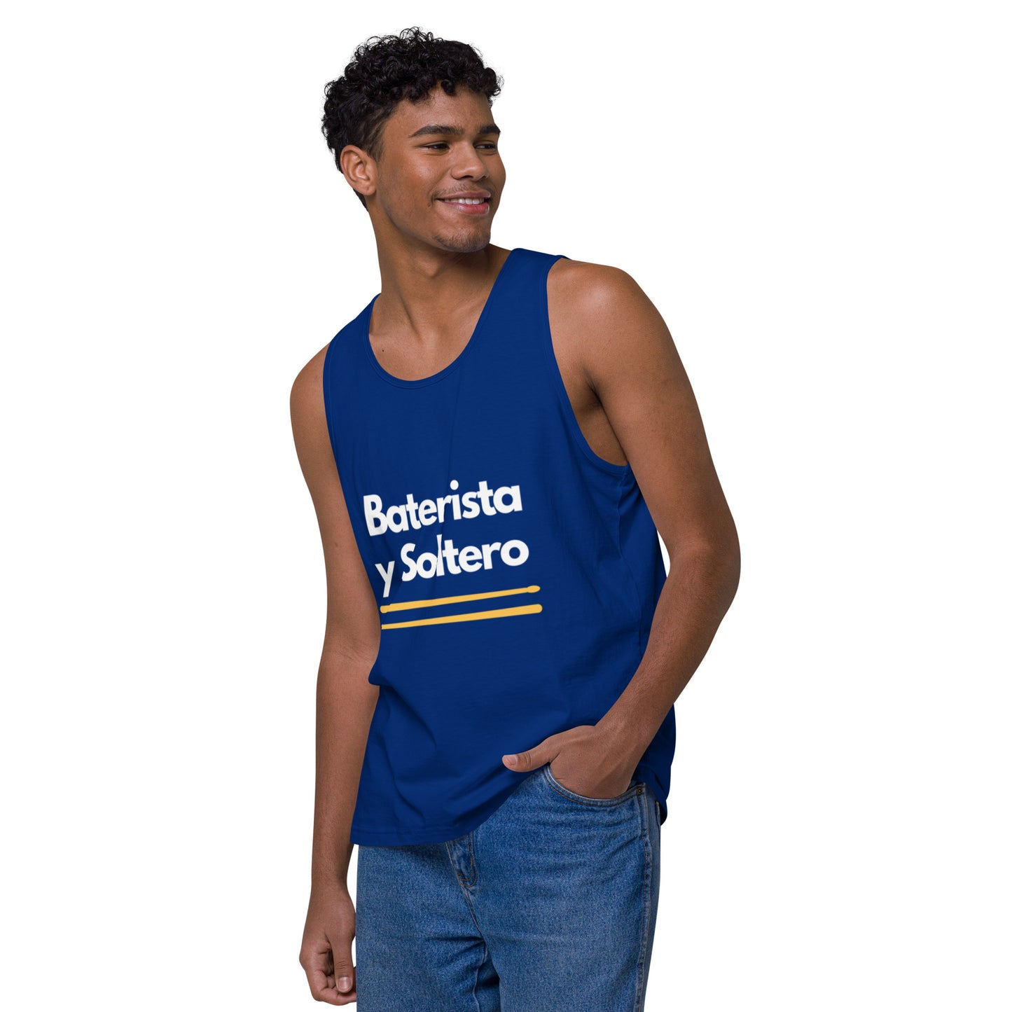 Camiseta Baterista y soltero de tirantes premium hombre